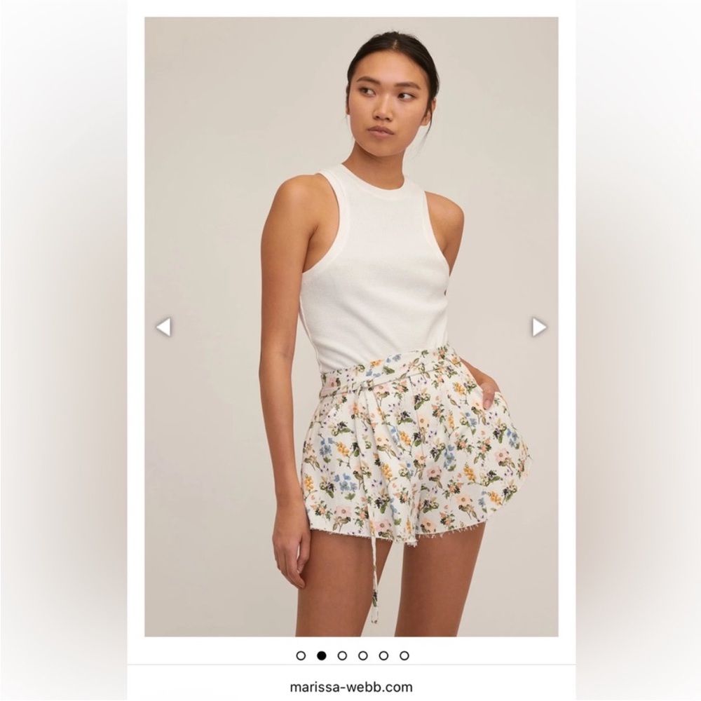 NWOT Marissa Webb ALINA SHAPED HEM BOTANICAL SHORT Size 6